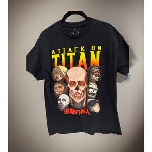 Attack on Titan Final Season Black Preowned Size Medium Shirt Anime GUC